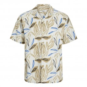 риза,с,къс,ръкав,мъжки,ризи,jack,&,jones,summer,leaf,short,sleeve,shirt,snow,white,fit,relaxed,fit,(beige)
