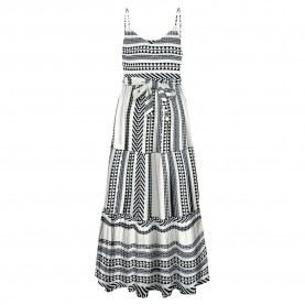 Рокля Vero moda Dicthe Ancle sleeveless long dress - Multicolor (Snow White / Aop Ibiza Black) рокля,дамски,поли,и,рокли,vero,moda,dicthe,ancle,sleeveless,long,dress,multicolor,(snow,white,aop,ibiza,black)