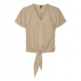 дамски,блузи,дамски,ризи,vero,moda,melony,short,sleeve,blouse,irish,cream,(beige)