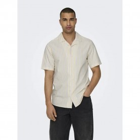 риза,с,къс,ръкав,мъжки,ризи,only,&,sons,alvaro,resort,oxford,short,sleeve,shirt,lemon,chrome,(beige)