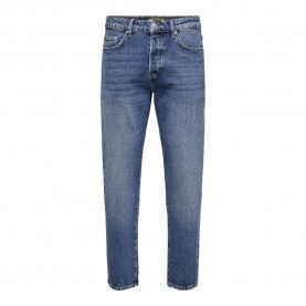 дънки,мъжки,панталони,only,&,sons,yoke,mb,9360,dot,tapered,fit,jeans,blue