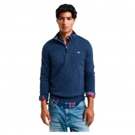 блуза,мъжки,пуловери,gant,classic,half,zip,sweater,blue,(dark,jeansblue,melange)