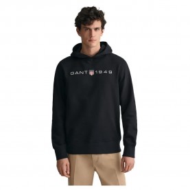 суичър,мъжки,пуловери,gant,printed,graphic,hoodie,black,(black)