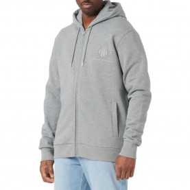 блуза,мъжки,пуловери,gant,reg,tonal,shield,full,zip,sweatshirt,grey