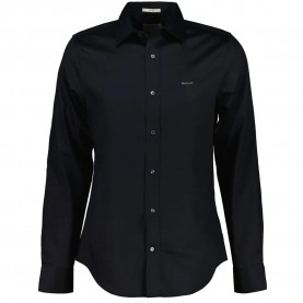 риза,с,дълъг,ръкав,дамски,ризи,мъжки,ризи,gant,sateen,long,sleeve,shirt,black,(black)