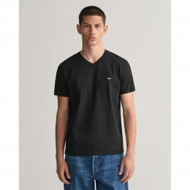 тениска,мъжки,тениски,gant,shield,short,sleeve,v,neck,t,shirt,black