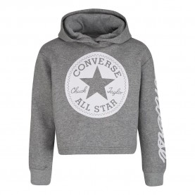 Детски суичър Converse kids Chuck Patch Crop hoodie - Grey (Dk Grey Heather) детски,суичър,детски,блузи,converse,kids,chuck,patch,crop,hoodie,grey,(dk,grey,heather)