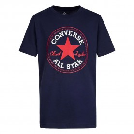 Детска тениска Converse kids Chuck Patch short sleeve T-shirt - Blue (Obsidian / Enamel Red) детска,тениска,мъжки,тениски,дамски,тениски,converse,kids,chuck,patch,short,sleeve,t,shirt,blue,(obsidian,enamel,red)