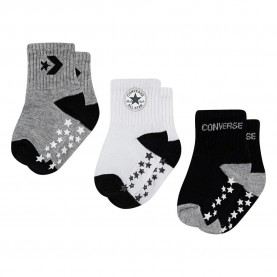 Детски чорапи Converse kids Star Gripper socks 3 pairs - Multicolor (Black) детски,чорапи,мъжки,чорапи,дамски,чорапи,converse,kids,star,gripper,socks,3,pairs,multicolor,(black)