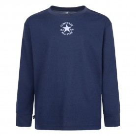 Детска тениска Converse kids Sustainable Core long sleeve T-shirt - Blue (Navy) детска,тениска,мъжки,тениски,дамски,тениски,converse,kids,sustainable,core,long,sleeve,t,shirt,blue,(navy)