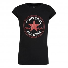 Детска тениска Converse kids TimeleChuck Patch short sleeve T-shirt - Black (Black(White)) детска,тениска,мъжки,тениски,дамски,тениски,converse,kids,timelechuck,patch,short,sleeve,t,shirt,black,(black(white))
