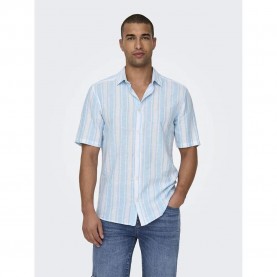 риза,с,къс,ръкав,мъжки,ризи,only,&,sons,caiden,short,sleeve,shirt,cashmere,blue,(blue)