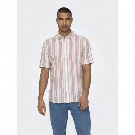 риза,с,къс,ръкав,мъжки,ризи,only,&,sons,caiden,short,sleeve,shirt,copper,brown,(brown)
