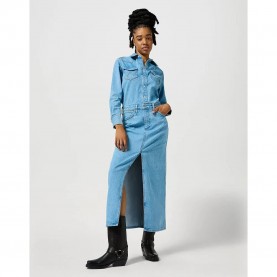 рокля,дамски,поли,и,рокли,wrangler,match,up,long,sleeve,long,dress,blue