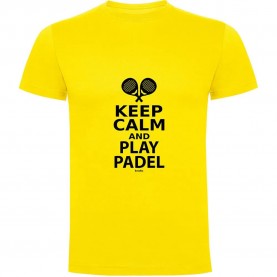 тениска,мъжки,тениски,kruskis,keep,calm,and,play,padel,short,sleeve,t,shirt,yellow