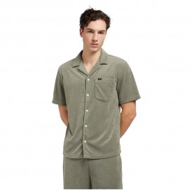 риза,с,къс,ръкав,мъжки,ризи,lee,knit,camp,short,sleeve,shirt,olive,grove,(green)
