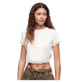 фланелка,с,къс,ръкав,дамски,топове,superdry,90s,lace,trim,short,sleeve,top,multicolor,(off,white)