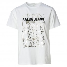 тениска,дамски,тениски,salsa,jeans,graphic,print,short,sleeve,t,shirt,white,(white)