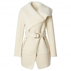 палто,дамски,якета,и,палта,salsa,jeans,shearling,coat,light,pearl,(white)