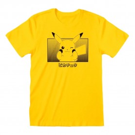 тениска,мъжки,тениски,heroes,pokemon,pikachu,katakana,short,sleeve,t,shirt,yellow