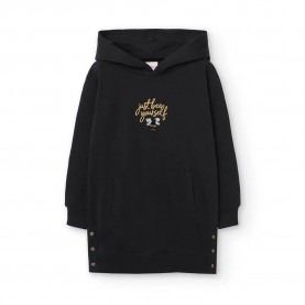Рокля Boboli Fleece Flame long sleeve dress - Black (Black) рокля,дамски,поли,и,рокли,boboli,fleece,flame,long,sleeve,dress,black,(black)