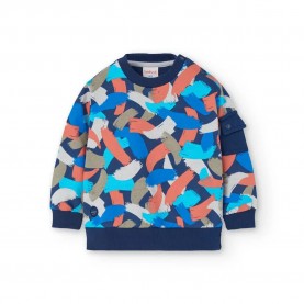 Поларена блуза Boboli Fleece Printed sweater - Blue (Print) поларена,блуза,мъжки,пуловери,дамски,пуловери,boboli,fleece,printed,sweater,blue,(print)