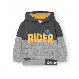 Суичър Boboli Fleece hoodie - Grey (Anthracite) суичър,детски,блузи,boboli,fleece,hoodie,grey,(anthracite)