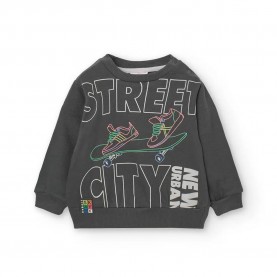 Поларена блуза Boboli Fleece sweatshirt - Grey (Anthracite) поларена,блуза,детски,блузи,boboli,fleece,sweatshirt,grey,(anthracite)