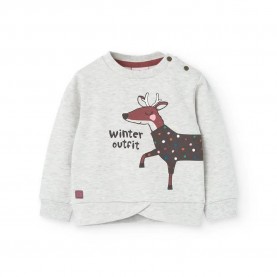 Поларена блуза Boboli Fleece sweatshirt - White (Ecru) поларена,блуза,детски,блузи,boboli,fleece,sweatshirt,white,(ecru)