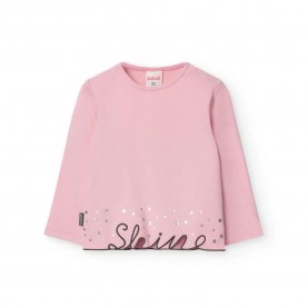 Тениска Boboli Knit long sleeve T-shirt - Pink (Flamingo) тениска,мъжки,тениски,дамски,тениски,boboli,knit,long,sleeve,t,shirt,pink,(flamingo)
