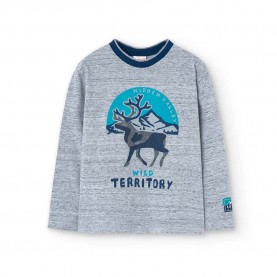 Тениска Boboli Knit long sleeve T-shirt - Grey (Ice) тениска,мъжки,тениски,дамски,тениски,boboli,knit,long,sleeve,t,shirt,grey,(ice)