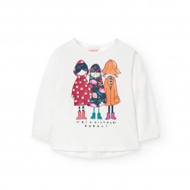 Тениска Boboli Knit long sleeve T-shirt - White (Off White) тениска,мъжки,тениски,дамски,тениски,boboli,knit,long,sleeve,t,shirt,white,(off,white)