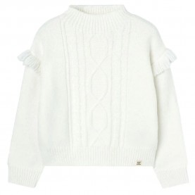 Блуза Boboli Knitwear Fringes sweater - White (Off White) блуза,мъжки,пуловери,дамски,пуловери,boboli,knitwear,fringes,sweater,white,(off,white)