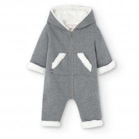 Boboli Play Knit Long Sleeve Pelele - Grey (Grey) детски,пижами,boboli,play,knit,long,sleeve,pelele,grey,(grey)