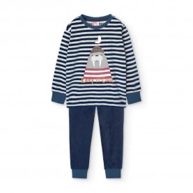 пижама,детски,пижами,boboli,velour,long,sleeve,pyjama,multicolor,(stripes)