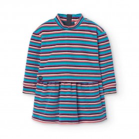 Рокля Boboli Velour Striped long sleeve dress - Multicolor (Stripes) рокля,дамски,поли,и,рокли,boboli,velour,striped,long,sleeve,dress,multicolor,(stripes)