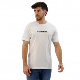 тениска,мъжки,тениски,calvin,klein,flock,logo,short,sleeve,t,shirt,white,(bright,white)