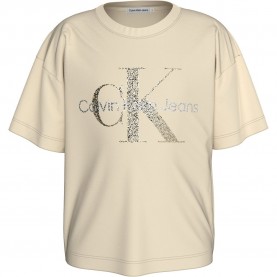 тениска,детски,тениски,calvin,klein,jeans,glitter,monogram,boxy,short,sleeve,t,shirt,beige