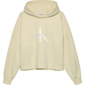 Блуза Calvin klein jeans Glitter Monogram sweatshirt - Beige (Afterglow) блуза,детски,блузи,calvin,klein,jeans,glitter,monogram,sweatshirt,beige,(afterglow)