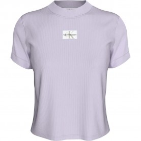 бебешка,тениска,дамски,тениски,calvin,klein,jeans,label,rib,baby,short,sleeve,t,shirt,purple