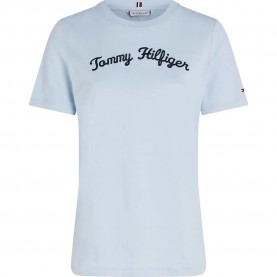 тениска,дамски,тениски,tommy,hilfiger,regular,script,short,sleeve,t,shirt,green,(breezy,blue)