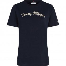 тениска,дамски,тениски,tommy,hilfiger,regular,script,short,sleeve,t,shirt,desert,sky,(blue)