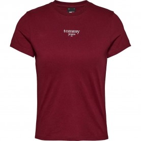 тениска,дамски,тениски,tommy,jeans,slim,essential,logo,1ext,short,sleeve,t,shirt,red,(red,carpet)