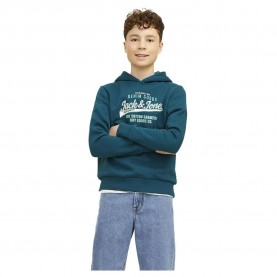 суичър,детски,блузи,jack,&,jones,logo,hoodie,deep,teal,print,white,winter,green,(blue)