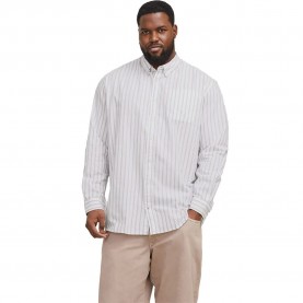 риза,с,дълъг,ръкав,мъжки,ризи,jack,&,jones,oxford,plus,size,long,sleeve,shirt,white,(crockery,stripes,stripes)