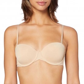 дамско,бельо,дамски,бикини,и,танкини,calvin,klein,lightly,lined,strapless,bra,beige
