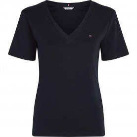 тениска,дамски,тениски,tommy,hilfiger,slim,cody,short,sleeve,v,neck,t,shirt,blue