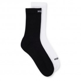 чорапи,мъжки,чорапи,hugo,slogan,10261118,socks,2,pairs,black,(white)