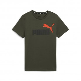 тениска,детски,тениски,puma,ess+,2,col,logo,short,sleeve,t,shirt,green,(dark,olive)