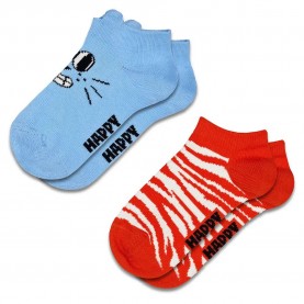 чорапи,детски,чорапи,happy,socks,cat,short,socks,2,pairs,multicolor